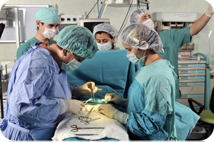 Doctors in surgery.